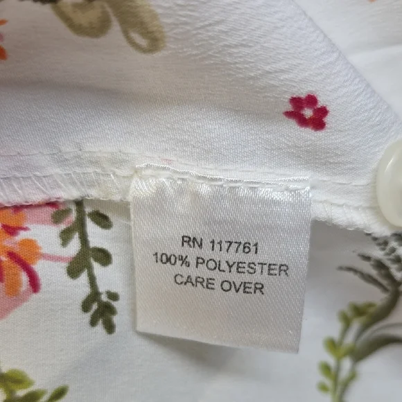 New Glory Plus Size Floral Tunic Top 2X White Button Front Boho - Picture 9 of 13